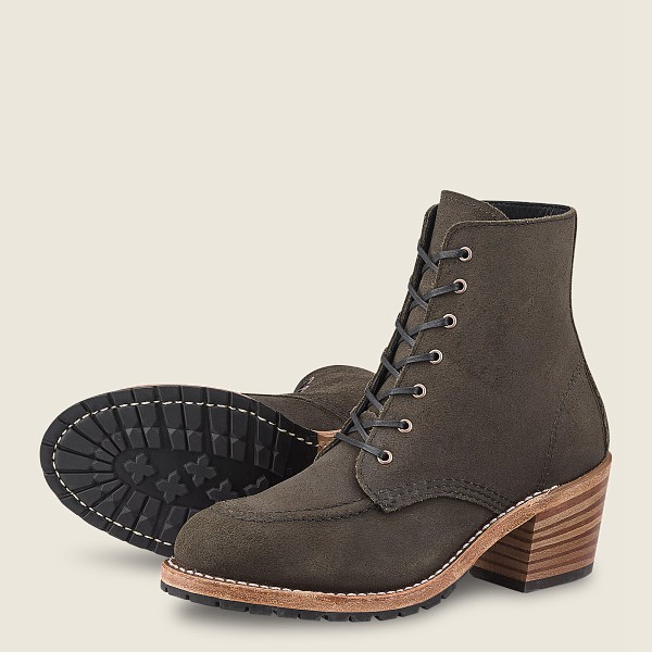 Botas Red Wing Heritage Mujer Grises Oscuro - Clara - Heeled Acampo Cuero - 678-JQZCFM